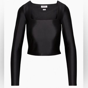 BABATON Aritzia Satinette Squareneck Cropped Longsleeve